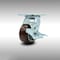 Service Caster 4 Inch Stainless Steel Polyurethane Swivel Caster with Ball Bearing and Brake SCC-SS30S420-PPUB-TLB - alternate 1